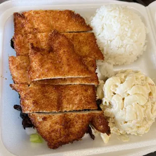 Chicken Katsu and BBQ Beef Combo