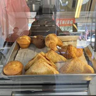 Homemade pastries: muffins (the blueberry muffin was so good), turnovers, croissants