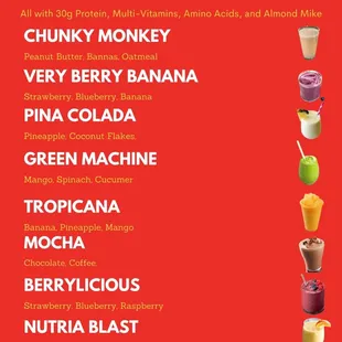 a list of protein smoothies