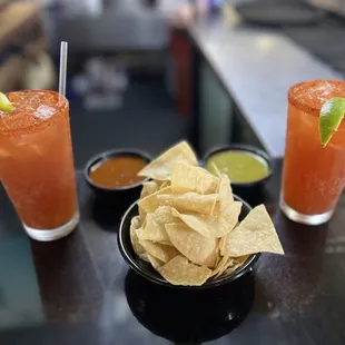 Red Beer!! Best in town!! Great chips and salsa