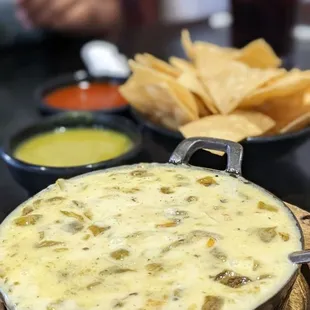 a bowl of quesadilla and chips