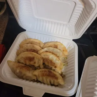  a container of dumplings