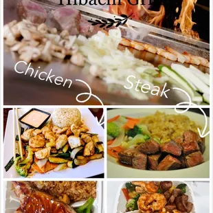 a collage of different dishes