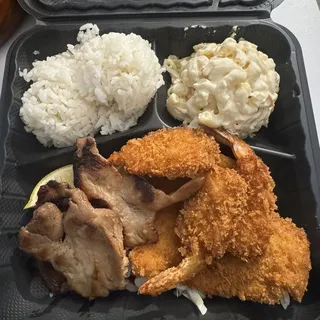 Seafood and BBQ Combo Plate