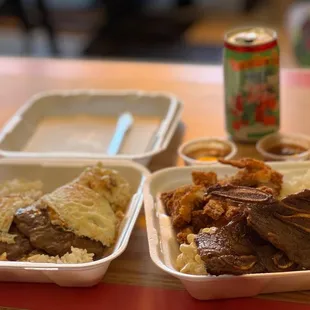two containers of food