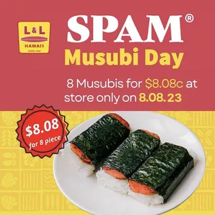 Spam Musubi Day Special at L&amp;L Cerritos Location