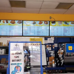 menus on the wall