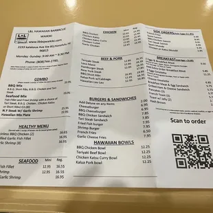 menu