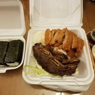 Kalbi/Katsu Combo &amp; Spam Musubi