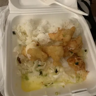 Garlic shrimp plate