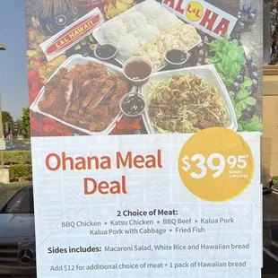 Ohana (family) meal deal