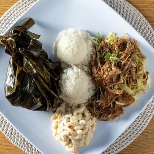 Kalua pork and lau lau combo plate