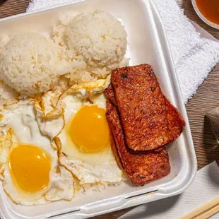 Spam and eggs plate