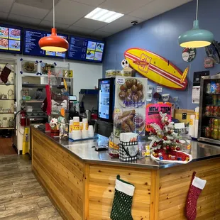 the inside of a restaurant