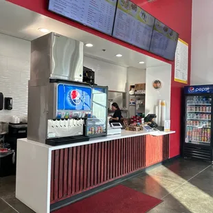 a restaurant counter