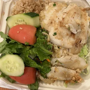 Healt garlic tilapia plate