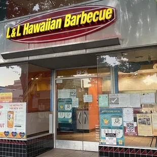 the front of the restaurant