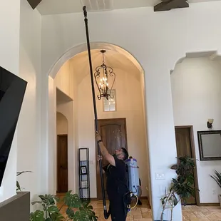 Reach new heights of cleanliness with our high-level system, tackling even the tallest ceilings with ease.
