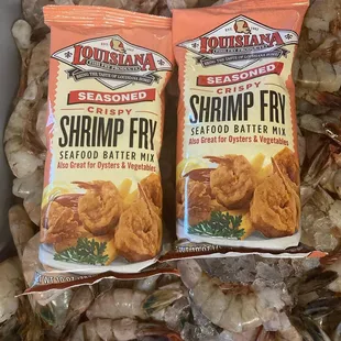 two bags of shrimp fry