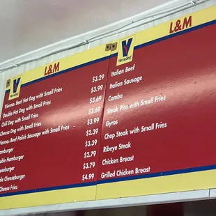 menu