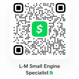 L&amp;M Small Engine Specialist LLC cash app scan to pay.