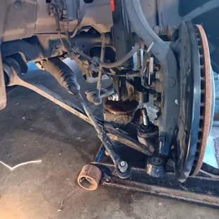 Front end lower control arm replacement.