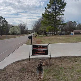 Company location sign west bound.