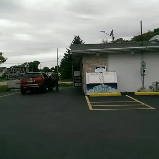 a car parked in a parking lot