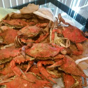 a pile of crabs