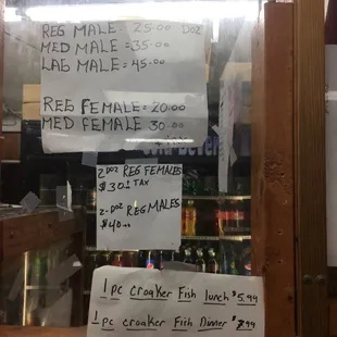 the menu for the restaurant