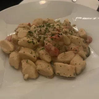 Chickpea Gnocchi Vegetables & Roquefort Cheese