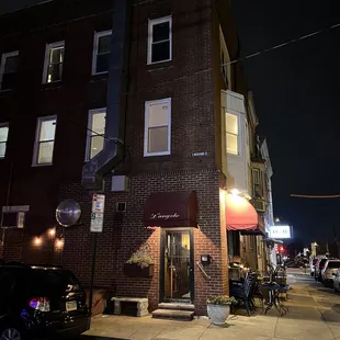 a street corner at night