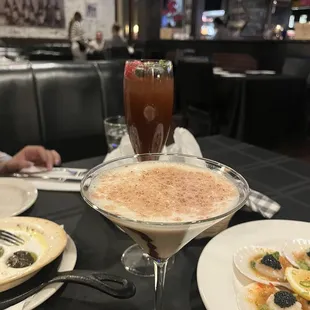 Chocolate Martini and French Kiss cocktails