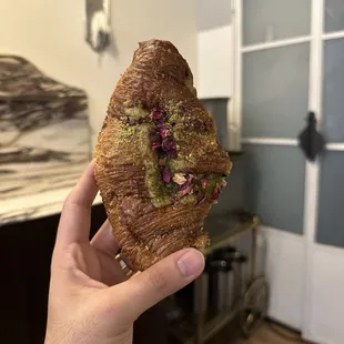 Pistachio Rose Croissant