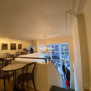 Seating area upstairs fills up quick