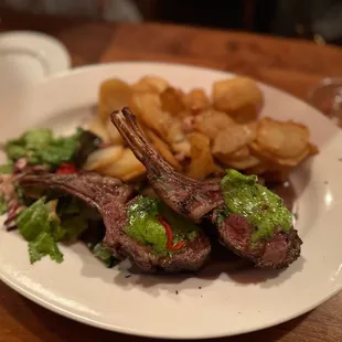Pan Roasted Rack of Lamb With Pommes Frites, Garlic &amp; Parsley Butter