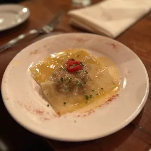 Tiger Prawn Ravioles With Sauce Vierge &amp; Fresh Mixed Herbs