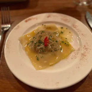 Promme Lardoise Tiger Prawns Raviole Escargot