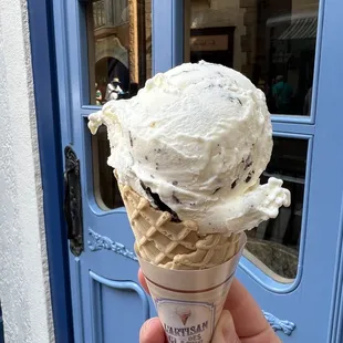 a cone of ice cream