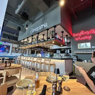 a woman sitting at a table