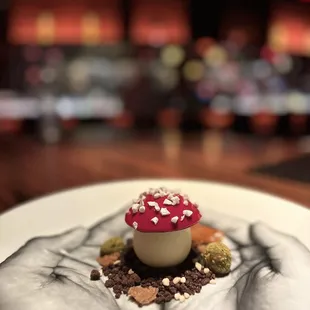 a mushroom on a plate