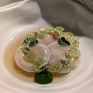 Fois Gras Ravioli Soup