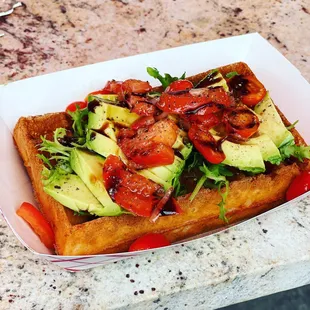 Avocado waffle. And vegan and gluten-free options available!