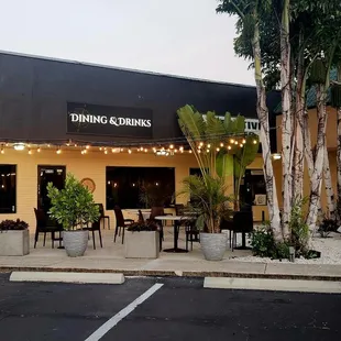 Outside patio seating.