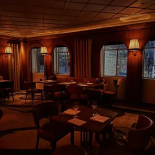 Dining area with view of Rockefeller tree