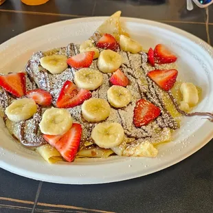 Nutella Crepes with Bananas and Strawberries