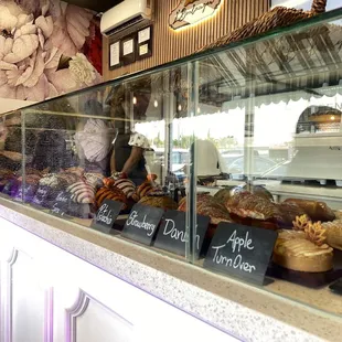 The pastries display