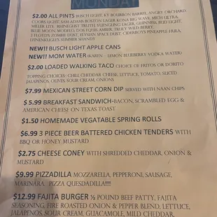 List of Monday&apos;s Specials