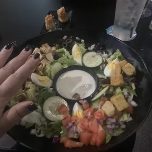 Used my hand for reference to size of salad