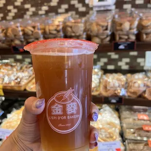 Passion fruit green tea with lychee hee